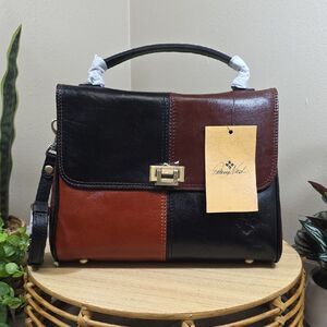 Patricia Nash Color Block Leather Briefcase Satchel – NEW WITH TAGS